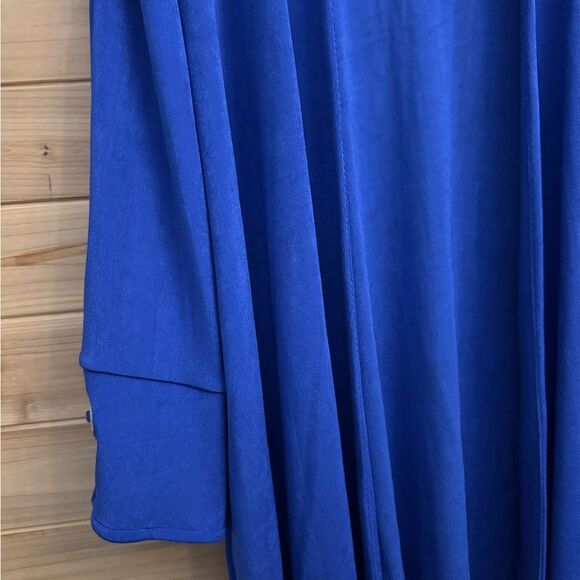 Chicos Travelers Size 3/XL Cobalt Blue Open Front Anti Wrinkle Cardigan - Picture 4 of 11